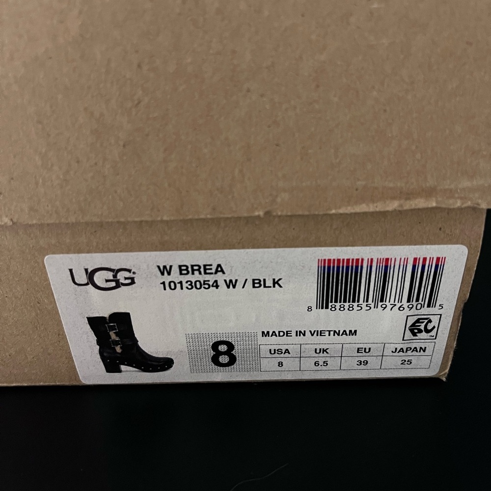 UGG Brea Black Shearling-Lined Women's Boots size 8 - Picture 6 of 7